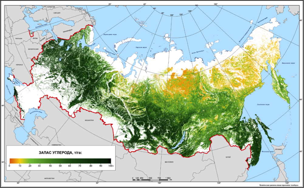 Леса россии карта